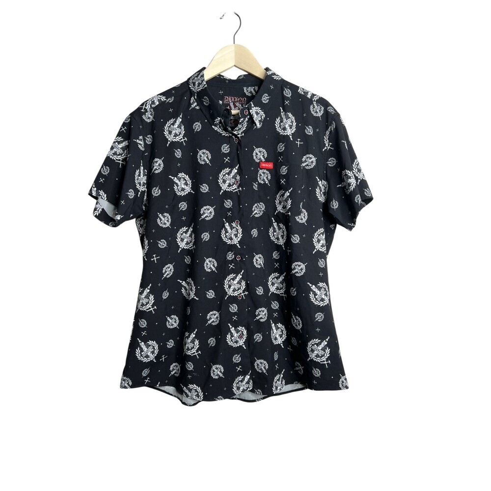 Dixxon Flannel The Candle Shirt Womens XL Stretch Polyester Blend Button Up - Picture 4 of 6